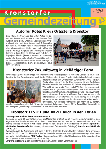 Gemeindezeitung Folge 7/2021